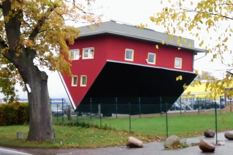 Putbus Haus Kopf über Aussichtsplattform auf der Insel